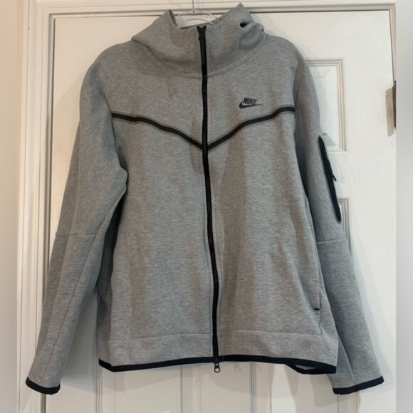 Nike Other - Nike Tech Fleece Hoodie Mens Dark Grey Black Full Zip Hoody Size XL